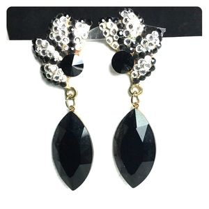 Swarovski crystal earrings black and silver
